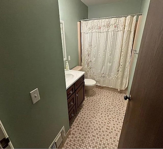 108 Village Rd Unit B, Jefferson Valley, NY 10598 - full bath with vanity, tile patterned flooring, and shower / bathtub combination with curtain