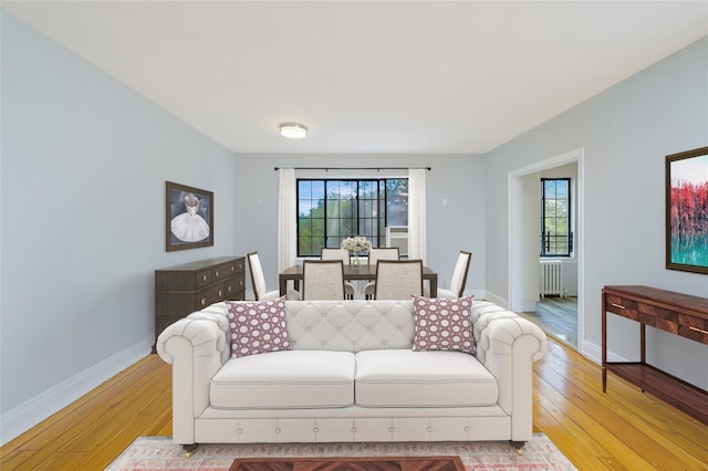 914 Wynnewood Rd Unit 3R, Pelham, NY 10803 - living area featuring radiator heating unit and light wood-type flooring