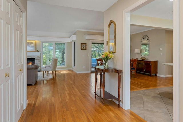 623 Heritage Hls Unit B, Somers, NY 10589 - hall with light wood-style floors and crown molding
