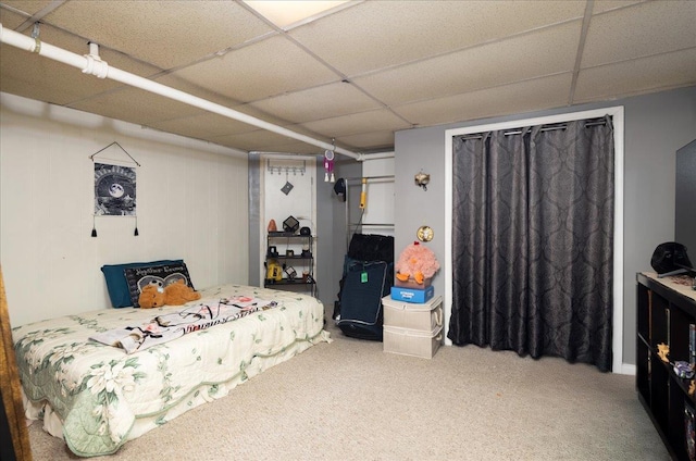 10719 Sutter Ave, Ozone Park, NY 11417 - carpeted bedroom featuring a paneled ceiling