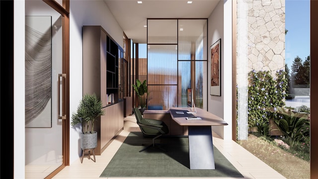 151 Rowe Rd, Red Hook, NY 12571 - home office featuring expansive windows, wood finished floors, and plenty of natural light