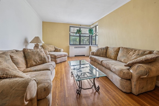 306 E Mosholu Pkwy S Unit 3D, Bronx, NY 10458 - living room with ornamental molding, wood finished floors, and radiator