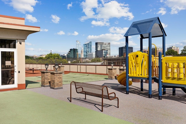 257 Central Ave Unit 1D, White Plains, NY 10606 - community jungle gym with a view of skyline