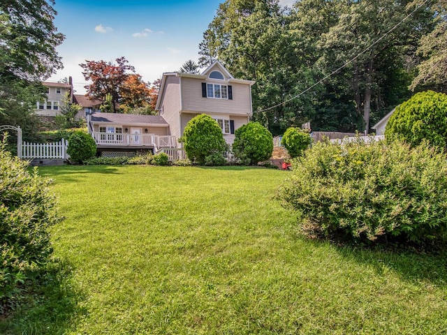 17 Shenorock Dr, Yorktown Heights, NY 10598 - view of grassy yard featuring a wooden deck