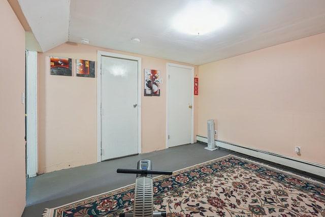 24 Wild Turkey Run, Wappingers Falls, NY 12590 - exercise area with baseboard heating and vaulted ceiling
