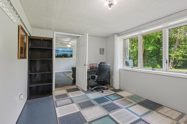 24 Wild Turkey Run, Wappingers Falls, NY 12590 - office area featuring a textured ceiling and ceiling fan