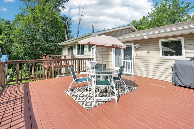 24 Wild Turkey Run, Wappingers Falls, NY 12590 - wooden terrace featuring outdoor dining space