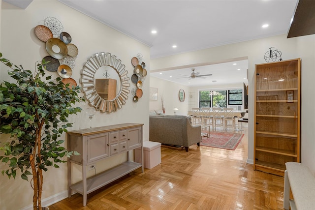 620 W 239th St Unit 2C, Bronx, NY 10463 - corridor featuring ornamental molding and recessed lighting