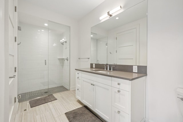 720 Davenport Ave Unit 3, New Rochelle, NY 10805 - bathroom featuring a shower stall, vanity, and recessed lighting
