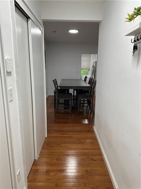 1133 Midland Ave Unit 1K, Yonkers, NY 10708 - hallway featuring wood-type flooring and baseboards