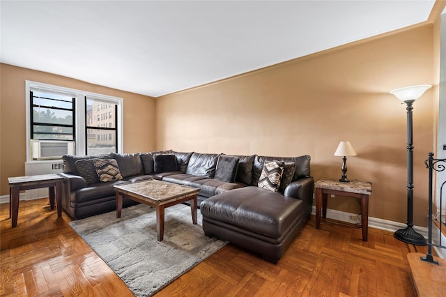 30 Clinton Pl Unit 2F, New Rochelle, NY 10801 - living area with cooling unit and baseboards