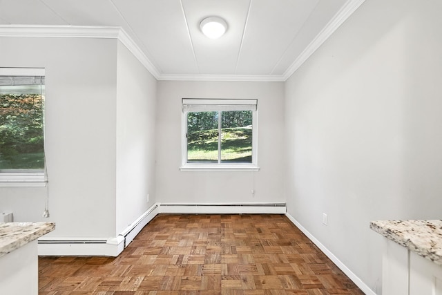 370 Central Park Ave Unit 3D, Scarsdale, NY 10583 - empty room with a baseboard heating unit and crown molding