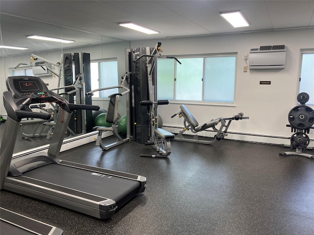 370 Central Park Ave Unit 3D, Scarsdale, NY 10583 - gym featuring a wall unit AC