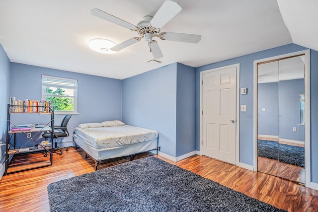 19 Buttercup Ln, Levittown, NY 11756 - bedroom with wood finished floors and ceiling fan