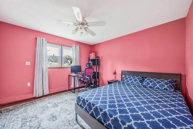 19 Buttercup Ln, Levittown, NY 11756 - bedroom featuring wood finished floors and a ceiling fan
