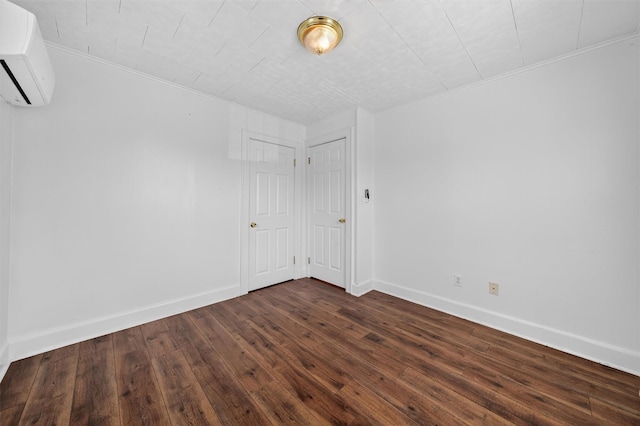 12 Lake Region Blvd, Monroe, NY 10950 - spare room with an AC wall unit, dark wood-style floors, and crown molding