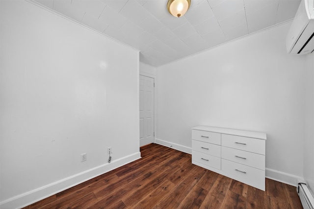 12 Lake Region Blvd, Monroe, NY 10950 - interior space with a baseboard radiator, a wall mounted air conditioner, and dark wood finished floors