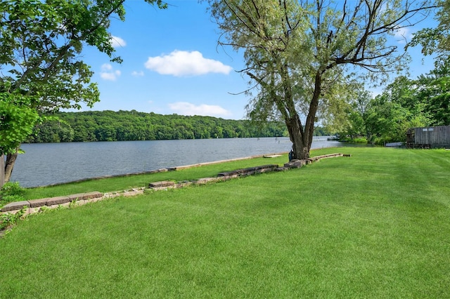 12 Lake Region Blvd, Monroe, NY 10950 - view of green lawn with a water view and a wooded view