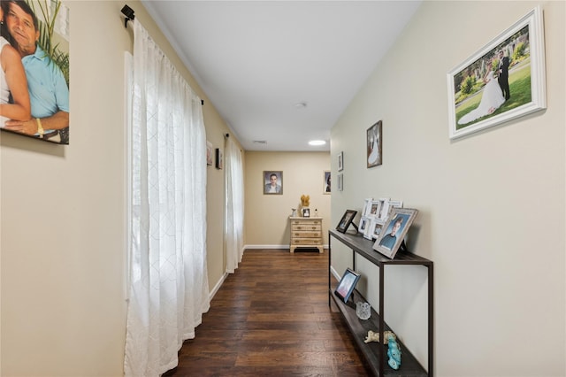 123 Pleasant Rd, Lake Peekskill, NY 10537 - hall with dark wood-style flooring and recessed lighting