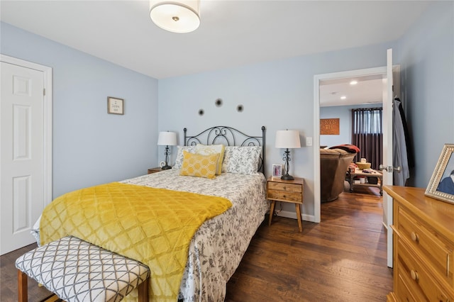 123 Pleasant Rd, Lake Peekskill, NY 10537 - bedroom featuring dark wood-style flooring and recessed lighting