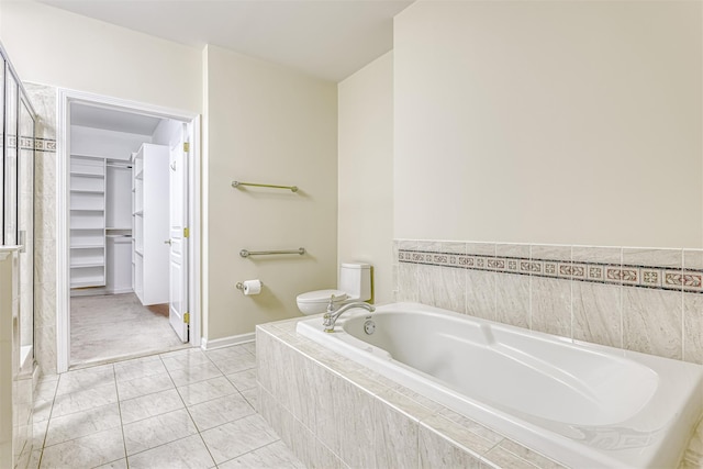 24 N De Baun Ave Unit 304, Suffern, NY 10901 - bathroom featuring a garden tub, a stall shower, and a spacious closet