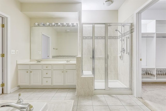 24 N De Baun Ave Unit 304, Suffern, NY 10901 - bathroom with a stall shower and double vanity