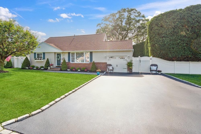 531 Myrtle Ave, West Islip, NY 11795 - view of front of home with a garage, asphalt driveway, and a gate