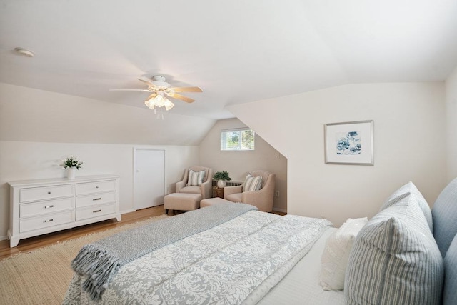 531 Myrtle Ave, West Islip, NY 11795 - bedroom featuring lofted ceiling, wood finished floors, and a ceiling fan