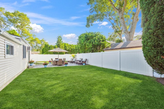 531 Myrtle Ave, West Islip, NY 11795 - fenced backyard featuring a patio area and outdoor lounge area