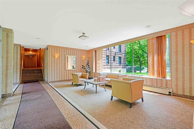 22424 Union Tpke Unit 3C, Oakland Gardens, NY 11364 - community lobby featuring wallpapered walls and stairs