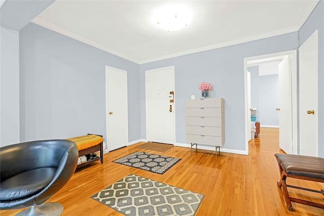 22424 Union Tpke Unit 3C, Oakland Gardens, NY 11364 - entryway featuring ornamental molding and wood finished floors