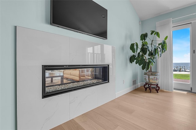 9 Captains Walk E, Bay Shore, NY 11706 - detailed view of a multi sided fireplace and wood finished floors