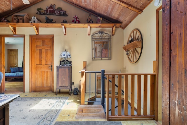 33 N Coleman Rd, Centereach, NY 11720 - entryway with lofted ceiling and wooden ceiling
