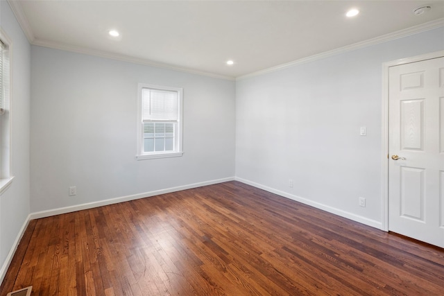 15 Le Britton St, Locust Valley, NY 11560 - spare room with dark wood-style flooring, crown molding, and recessed lighting