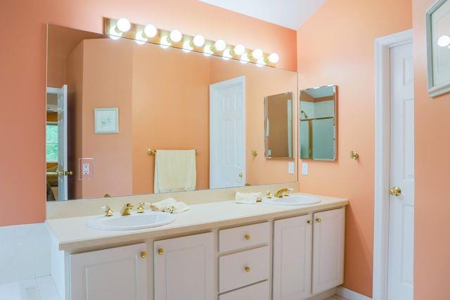97 Reunion Rd, White Plains, NY 10603 - full bathroom featuring double vanity
