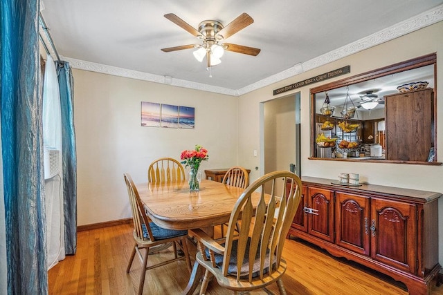 30 Lincoln Ave, Port Jefferson Station, NY 11776 - dining room featuring crown molding, a ceiling fan, and light wood-type flooring