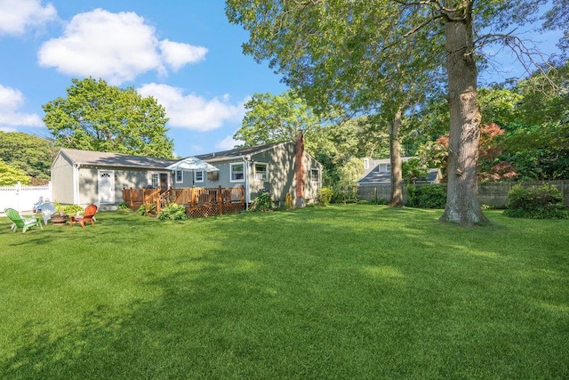 30 Lincoln Ave, Port Jefferson Station, NY 11776 - fenced backyard featuring a wooden deck