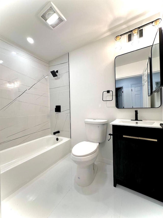 37 E Fulton St, Lido Beach, NY 11561 - bathroom with vanity, bathtub / shower combination, and recessed lighting