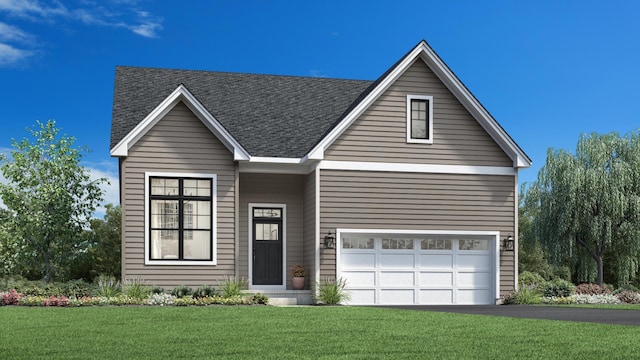 2077 Summit Loop Unit 102, Carmel, NY 10512 - view of front facade featuring a front yard, driveway, an attached garage, and roof with shingles