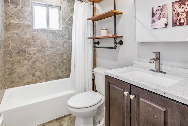 544 S 15th St, Lindenhurst, NY 11757 - full bathroom with vanity and shower / bath combo with shower curtain