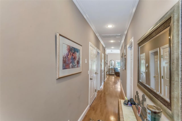 122 Maya Cir, Central Islip, NY 11722 - hall featuring ornamental molding and light wood-style floors