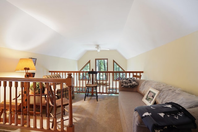 16 Canal Rd, Wurtsboro, NY 12790 - carpeted office space with ceiling fan and vaulted ceiling