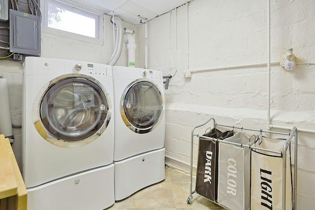 41 Cowdrey St, Yonkers, NY 10701 - laundry area featuring separate washer and dryer and electric panel