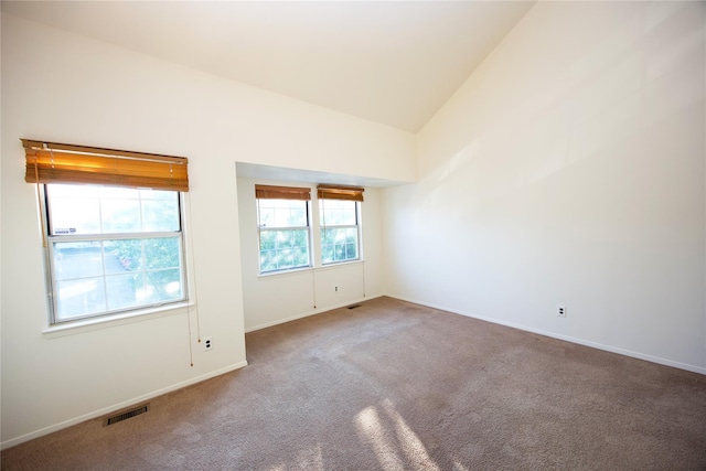 78 Stratford Grn, Farmingdale, NY 11735 - carpeted spare room featuring baseboards and vaulted ceiling