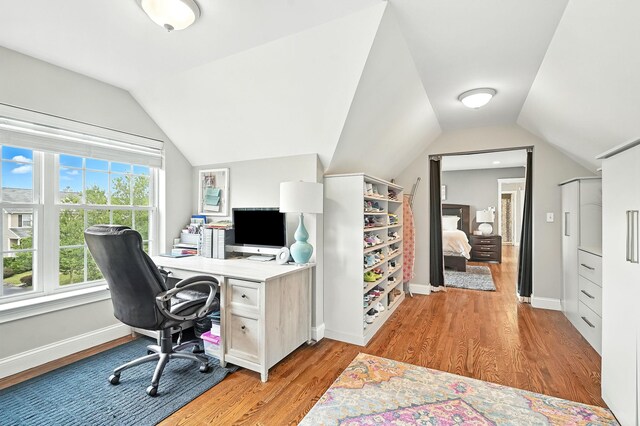 4 Brianna Ln, Yorktown Heights, NY 10598 - home office featuring light wood-style flooring and lofted ceiling