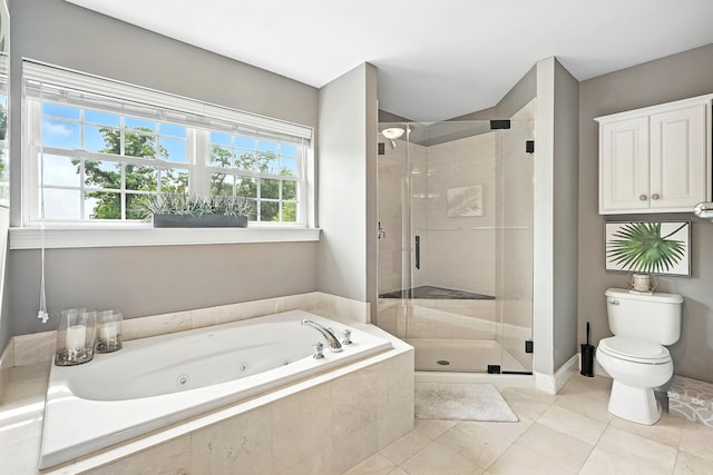 4 Brianna Ln, Yorktown Heights, NY 10598 - full bathroom featuring a whirlpool tub, a stall shower, and tile patterned flooring