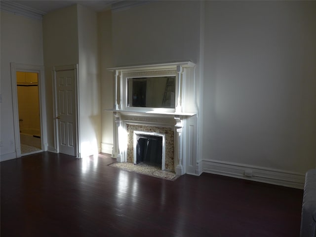 30 Edgecombe Ave, New York Manhattan, NY 10030 - unfurnished living room with wood finished floors, a premium fireplace, and ornamental molding