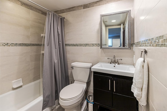 21 Brockton Rd, Spring Valley, NY 10977 - full bath with tile walls, shower / bath combo with shower curtain, and vanity