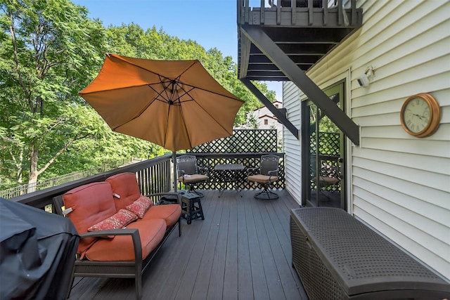 70 Walter Dr, Stony Point, NY 10980 - wooden terrace featuring an outdoor hangout area and outdoor dining area