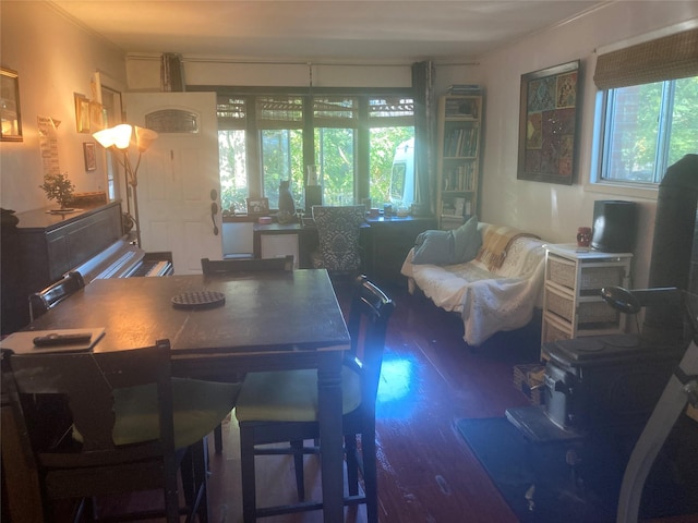 46 Violet Rd, Rocky Point, NY 11778 - dining area featuring wood finished floors and ornamental molding